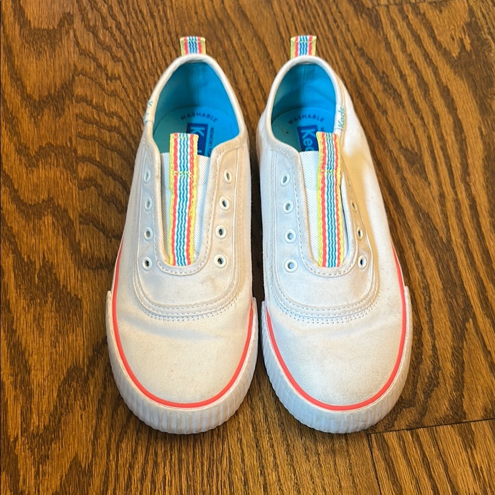 GUC Keds White Sneakers with Colorful Accents; 4